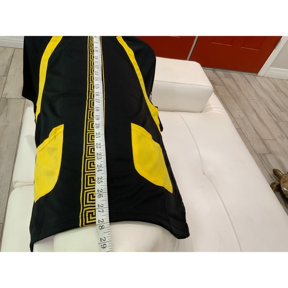 HBCali Black Yellow Greek Key Pocket Athletic T Shirt Mens L - Picture 9 of 16